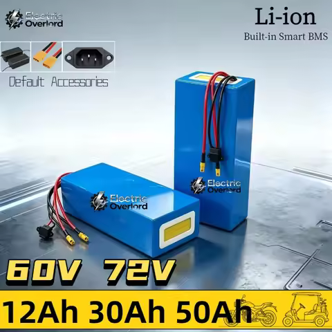72V 5000W Battery 30Ah 50Ah 60V 12Ah 30Ah 50Ah Lithium Ion for 800W 10KW 14KW Two-Wheeler Citycoco G