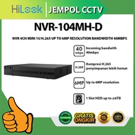 HILOOK NVR-104MH-D 4CH MINI 1U H.265 UP TO 6MP RESOLUTION BANDWIDTH 40MBPS
