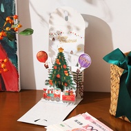 2026 Christmas 3D Red Envelope Merry Christmas Angpao Greeting Card Design Lucky Money Bag Kids Gift