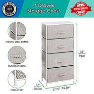 4 Tier Layer Steel Rack Multipurpose Chest Drawer DIY Cabinet Storage Furniture Bedroom Organizer Ikea Kabinet Pakaian