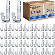 Cable Support J Hook, 3/4-Inch Cable Hooks for Hanging, Galvanized Steel Wall Mount J-Hook for Struc