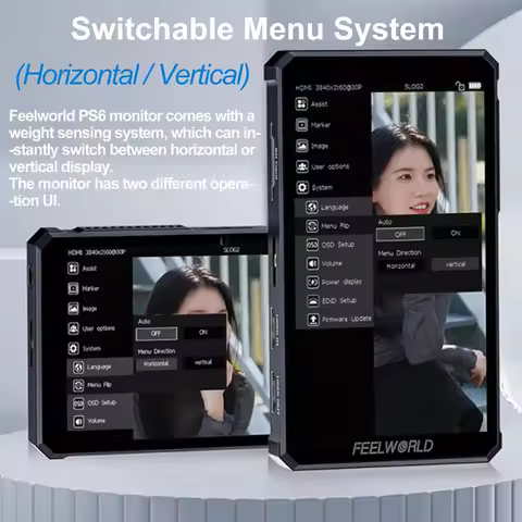 FEELWORLD PS6 5.5 Inch Camera Field Video Monitor OLED Vertical Horizontal Touch Screen 4K HDMI