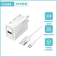 KIVEE หัวชาร์จเร็ว18W หัวชาร์จ+สายชาร์จ Type C cable พอตชาร์จไฟ หัวชาร์จเร็ว samsung ชุดถนอมสายชาจ for SamsungA71 A31 M31 Xiaomi Redmi note 9s/Note 8/OPPO A9