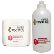 /PAKET PELURUS RAMBUT PRIA WANITA KRIM SUPER GOLD DAN GEL Neutralizer MAKARIZO REBONDING STEP 1 & 2 