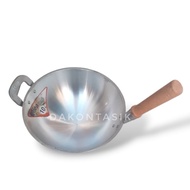 KAYU Wooden Handle Wok No. 12 Edea Wooden Handle Cauldron 26cm/30cm/35cm Fried Rice Pan