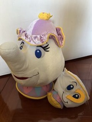 Disney FuRyu 景品 美女與野獸 毛公仔 茶壺 高約35cm