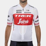 Pro ผู้ชายแขนสั้นขี่จักรยานย์ Santini Trek Segafredo บุรุษย์จักรยานย์ขี่จักรยานถนนเสื้อลำลองจักรยานเ