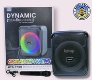 BRUDO BTS-1739 COLORFUL LED LIGHT PORTABLE WIRELESS SPEAKER AND MICROPHONE