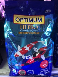 อาหารปลาคราฟ OPTIMUM HIPRO เร่งสีเร่งโต ผสมสาหร่าย6% เม็ดขนาดกลาง 1.5kg.