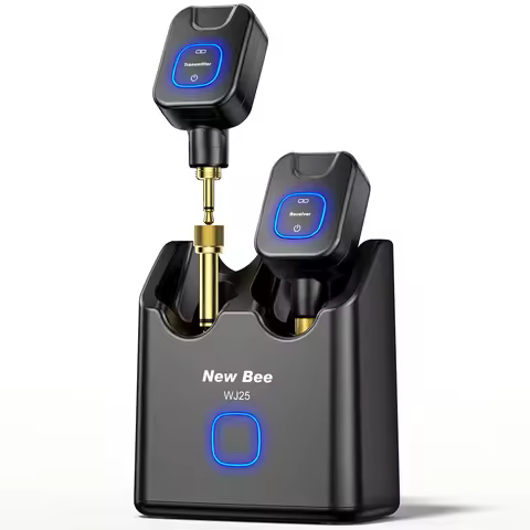 Wireless Guitar System 5.8GHz with 2000mAh Charging Case 6 Channels 30H Work Time 24Bit Hi-Res Audio