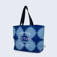 DoiTung กระเป๋าผ้า AW24 Tote Bag XL . DOT DOT DOT . Blue