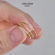 Nhẫn Kim Loại Titan Đính Đá Zirconia Phong Cách Hàn Quốc Nhẫn Ngón Trỏ Nhẫn Đính Đá Nhẫn Thời Trang