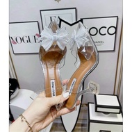 High heel sandals with fairy wing stone bow, 8cm cup heel