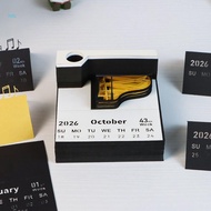 Vonl Creative 3D Piano Weekly Planner Note Pad Desk Planner Telecommute Decoration Holiday Present