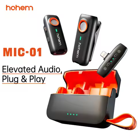 hohem Mic-01 Wireless Lavalier Microphone Portable Audio Video Recording Mic for iPhone Android Live