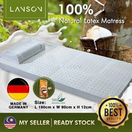 PREMIUM 100% Natural LATEX MATRESS Single 90 cm x 190 cm  Made in GERMANY / Tilam Bujang Getah lembut 4" [READY STOCK].