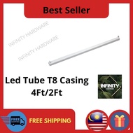 LED T8 Casing 2FT 4FT Kalimantang Single Double Fitting Light Tube Ceiling Wall Lighting Lampu Panja
