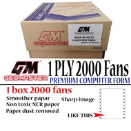 GEOMASTER Computer Form 1Ply  2Ply  3ply Computer Paper  9.5"X 11" -1ply2up  2ply2up  3ply2up  4ply 