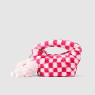 URBAN REVIVO Top-Handle Bag Womens Fluffy Checkered cute Shoulder Bag