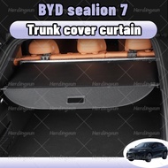 Byd sealion 7 Black Trunk Shade Rear Parcel Shelf Cargo Cover Car Boot Luggage Security Shield  Canv