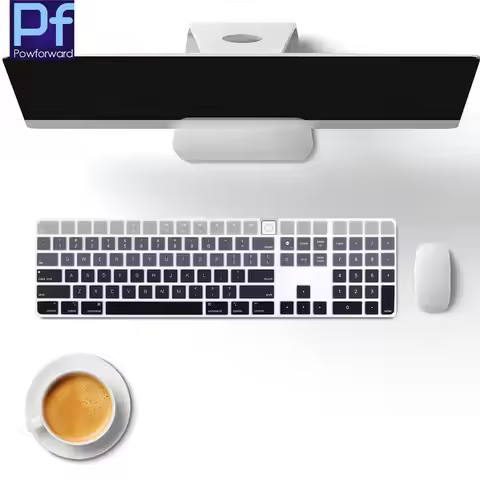 Keyboard Cover Skin for 2022 Mac Studio Magic/2021 iMac 24 inch Magic Keyboard with Touch ID and Num