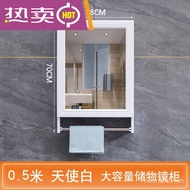 QM KEDOETYBathroom Waterproof Storage Cabinet Bathroom Mirror Cabinet Wall-Mounted Mirror Box Bathroom with Shelf Dressi