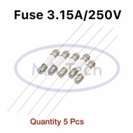 Fuse 3.15A250V 3.15A250V Ceramic 3.15A/250V 3.15A Mouse Tail 1 Set There Are 5 Pieces.