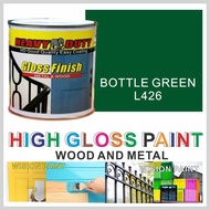 L426 BOTTLE GREEN 1L ( 1 LITER ) HEAVY DUTY High Gloss Finish Paint for Wood &amp; Metal ( Fast Dry / Good Coverage )