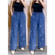 Velana Xelana Teenage Girls Pants Loose Pants Long Jeans Highwaist Jeans Clna Culottes TrendyWanita 