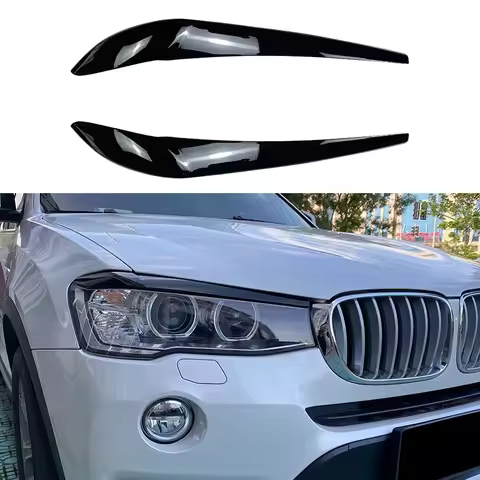 Pcs Car Headlight Lamp Eyebrows Cover Trim Stickers For BMW X3 F25 X4 F26 2014-2017 Model ABS Materi