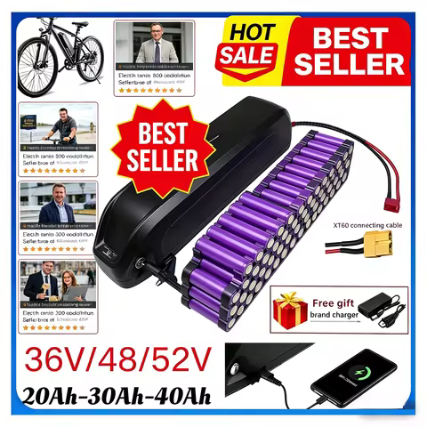 48V E Bike Hailong Akku 50ah Lithium Battery 52v Electric Bicycle Ncr18650b 72v 60v 36v Ebike 2000w 