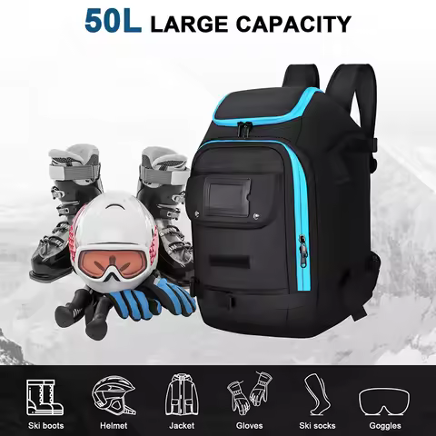 Ski Backpack Large Capacity Storage Bag Waterproof Outdoor Sports Supplies for Goggles Jacket Skis S