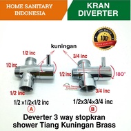 HSI HSI | Diverter 3 way Stopkran Shower Brass water tap pole