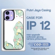 Latest IP 12 Case [DINO CUTE] Casing hp IP 12 Hardcase Softcase Premium Glossy