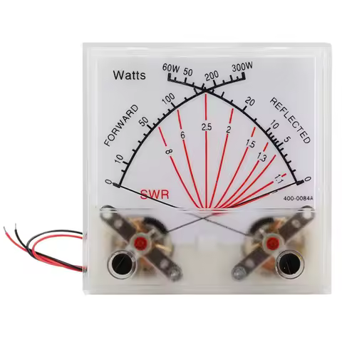 1 Piece Power Meter Transmitter VU Meter With Backlight PMMA Cover SWR Black Forward 300W Reflected 