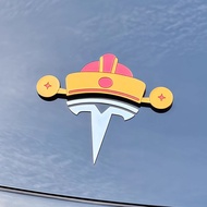 Funny Car Logo Stickers with Icons, 3D Emblem Decals for Tesla BMW Mercedes Cadillac Volkswagen & Mo