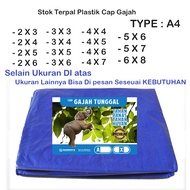 Terpal Plastik Terpal Serbaguna A4 Ukuran 2 x 6 Meter Merk Cap Gajah Ketebalan A4 - Biru Silver