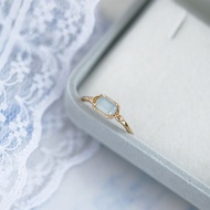 Sterling Silver Natural Aquamarine Ring Year Frame Rectangular agete Ring Small Fresh