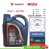 [PAO + ESTER] MIZU 0W40 Fully-Synthetic Engine Oil API licensed 4L minyak pelincir hitam bmw benz Ho