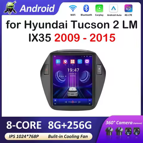 HD Touch Screen Wireless Carplay for Hyundai Tucson 2 LM IX35 2009 - 2015 Android 14 Car Multimedia 