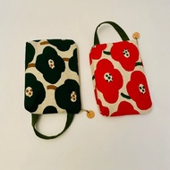 山茶花 持手收納包。內袋。2色。手機存褶棉棉都好放