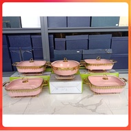 set prasmanan keramik 13 dan 15 inch isi 5/prasmanan marble putih/prasmanan pink/prasmanan marble hi