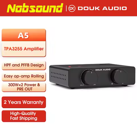 Nobsound A5 TPA3255 Stereo Amp HiFi Audio Class D Amplifier High-Pass Filter Home Power Desk Amp 300