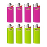Bic Lighter J25 Mini Disposable File Pink Yellow Green 4 Each x 2 Sets (8 piece set) J25L-PYG AM