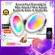 Led Smart Downlight 12w 18w Tuya App Bluetooth Wifi Remote Control Dimmable LED RGB Music Mode Suppo