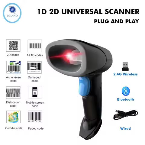 Boland U26 1D 2D Barcode Scanner QR Bar Code Reader Wireless Barcode Reader For Logistics Warehousin