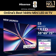 Hisense E8Q 55/65/75 inch ULED Mini LED AI TV | Hi-View AI Engine | Native 144Hz Refresh Rate