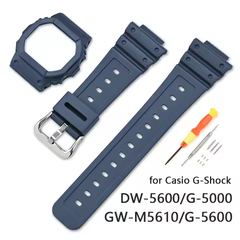 Resin Rubber Strap Case for Casio G-Shock DW-5600 GW-M5610 GW-B5600 G-5600 Men Women Replacement Bra