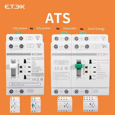 EKEC Dual Power Automatic Transfer Switch Din Rail 2P 4P 63A 40A AC 220V Electrical Selector Switch
