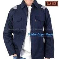 TANKER 100% Cotton Double Layer Sleeve Safety Jacket | Premium Reflective Jacket | Work Jacket | Siz